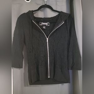 Women's black cropped cardigan